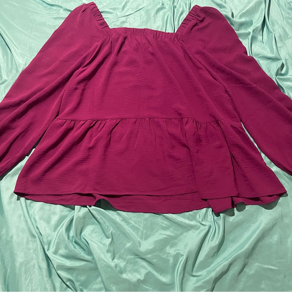 Adyson Parker Magenta Ruffle Blouse